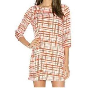 BB DAKOTA Cordela Abstract Plaid Crepon Shift Dress Size M